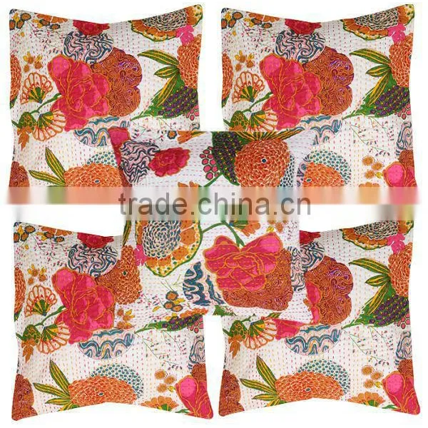 Tropicana Kantha Quilted Cushion Covers