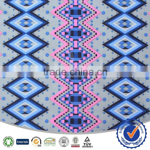 96% Polyester 4% Spandex Printed Fabric for Women Dresses Summer Outdoor Fabric