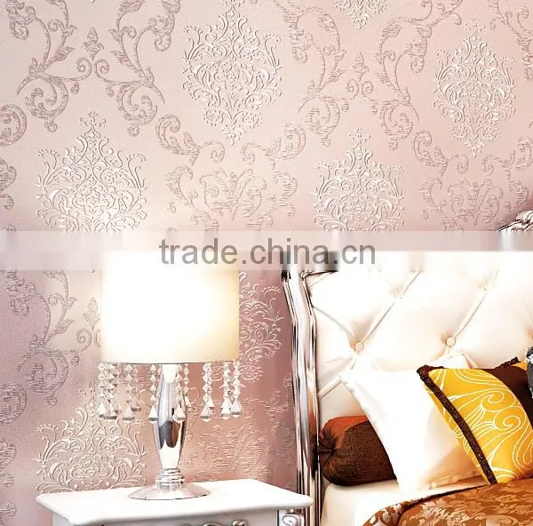 European Home Bedroom Decorating 3d Textured Wallpaper photo-5