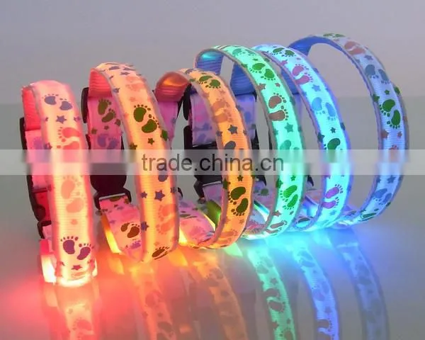 Nylon LED dog collar,packing with blister card