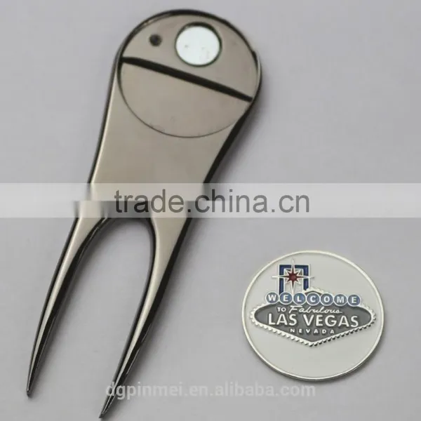 G03 Metal Zinc Alloy Golf Divot Tools Custom Ball Markers in Silver Color