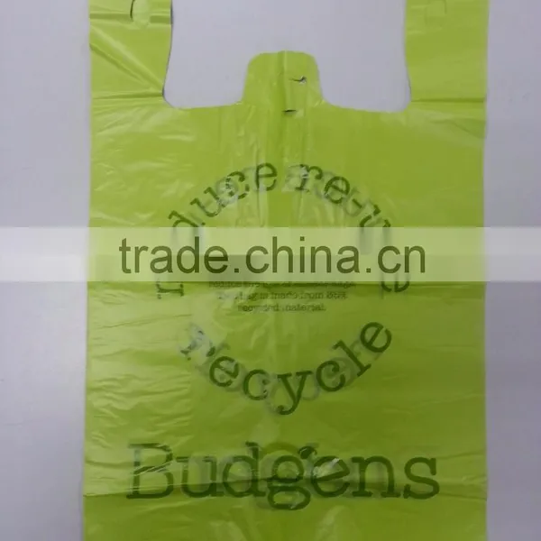 Colour Printing Recycled Vest Carrier Bag