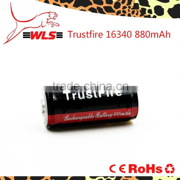 Original 16340 Li-ion Battery Trustfire 3.7V 16340 880mah Rechargeable Cell Made in China photo-3