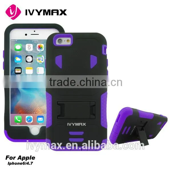 IVYMAX Wholesale PC Silicone 2 in 1 Stand Case for Iphone 6s photo-2