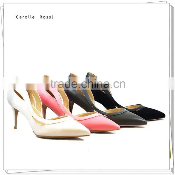 2016 New Product Fashion Pointed Toe Low Heel Lady Shoes