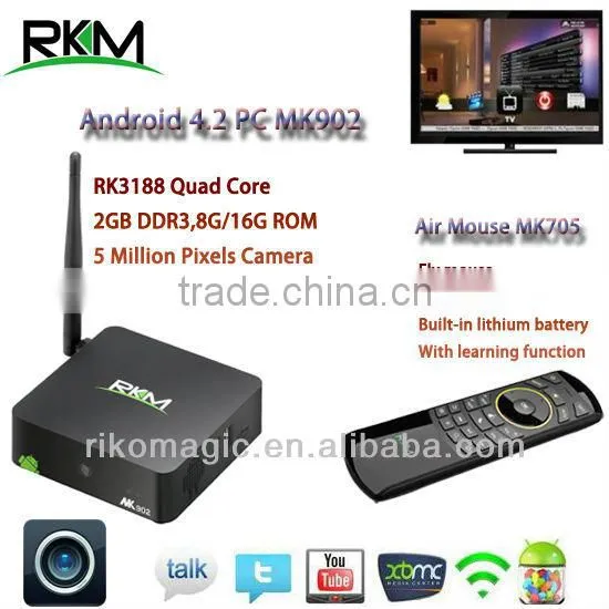 Rikomagic Android 4.2 MINI PC Webcam 5 Million Pixels, 2GB DDR3 8G/16G Flash,5 Million Pixels Camera