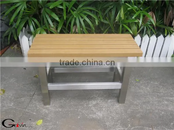 Backless Recycled Plastic Park Bench Metal Garden Bench