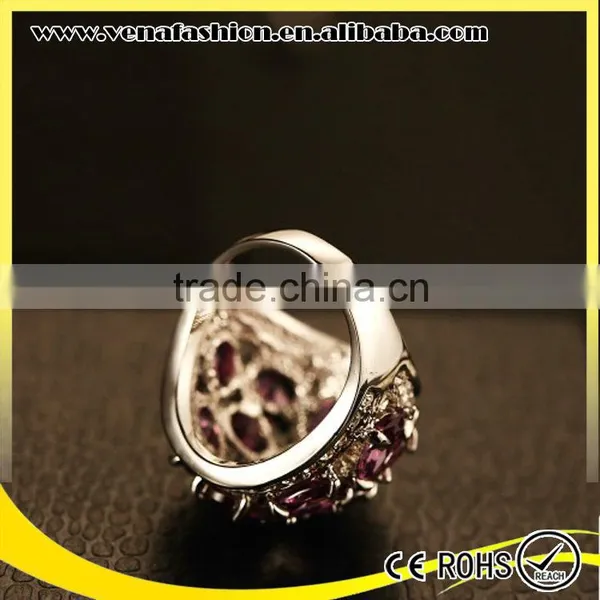 Purple Crystal Ring Diamond Napkin Ring, Crystal Stone Rings photo-4