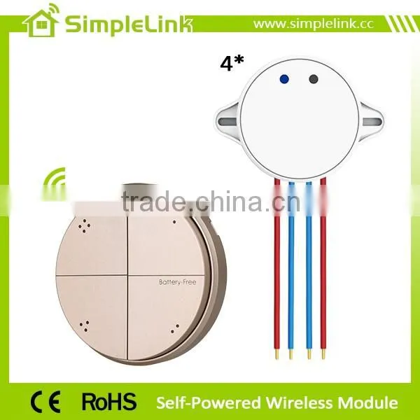 Flexible Paring No Battery 4 Channel Wireless Remote Light Switch With CE Certificate photo-2