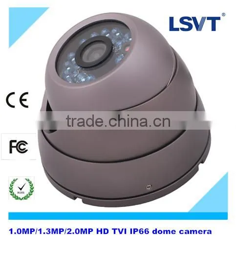 2.0/2.4megapixel 1080P IP66 Waterproof TVI Dome IR-cut Camera With WDR, Metal Housing