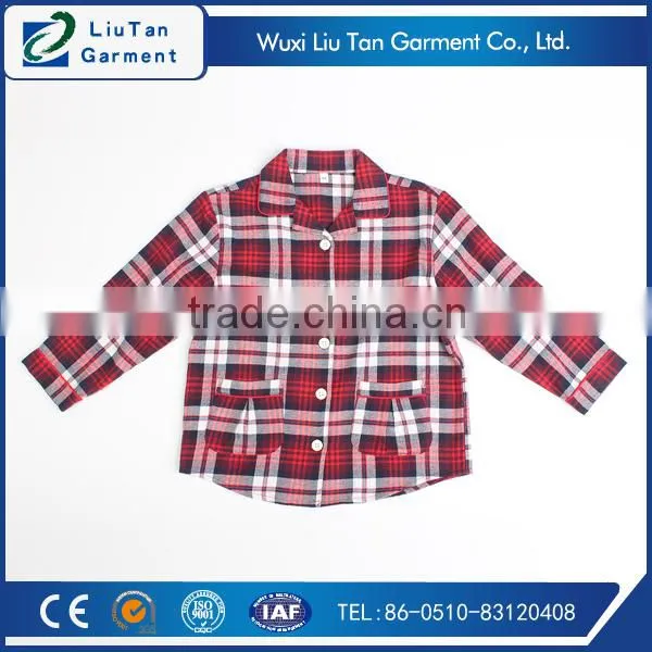 Fancy Red Plaid Children Cotton Sleepwear photo-3