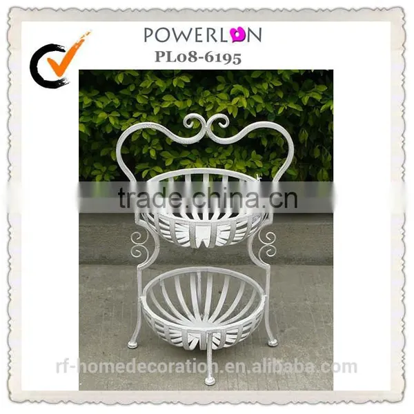 2 Pots Garden Decorative Metal Flower Pot