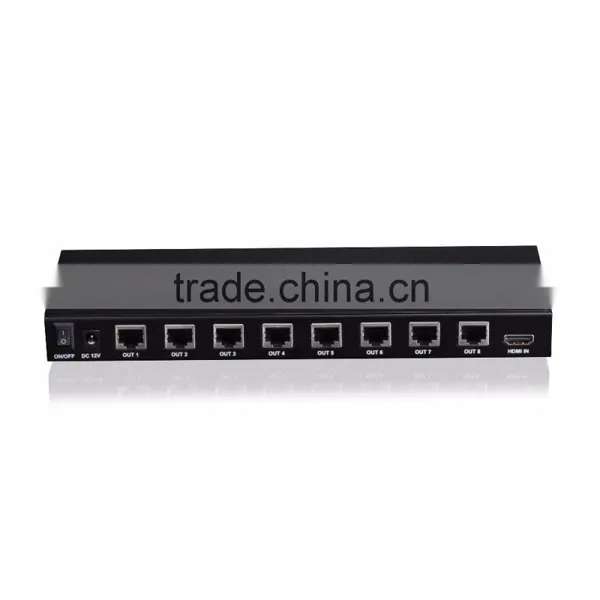 HDMI Splitter 1 in 8 Out Hdmi Splitter 1x8 by Cat5e/ Cat 6 Cable UTP Support 3D Max up to 50m Support 1080p for Hot Video Player photo-2