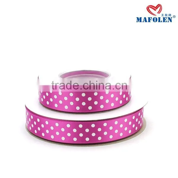 Kinds of Ribbon Best Price Polyester Double Side Custom Dot Printed Plastic Ribbon Roll photo-6
