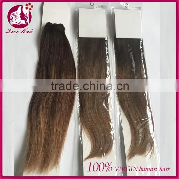 Virgin Indian #2 #8 Two Tone Ombre Colored Hair Weave Bundles for Black Women photo-6
