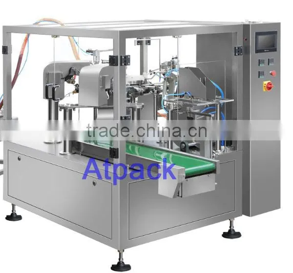 Hand sanitizer pre-made pouch filling and sealing machine