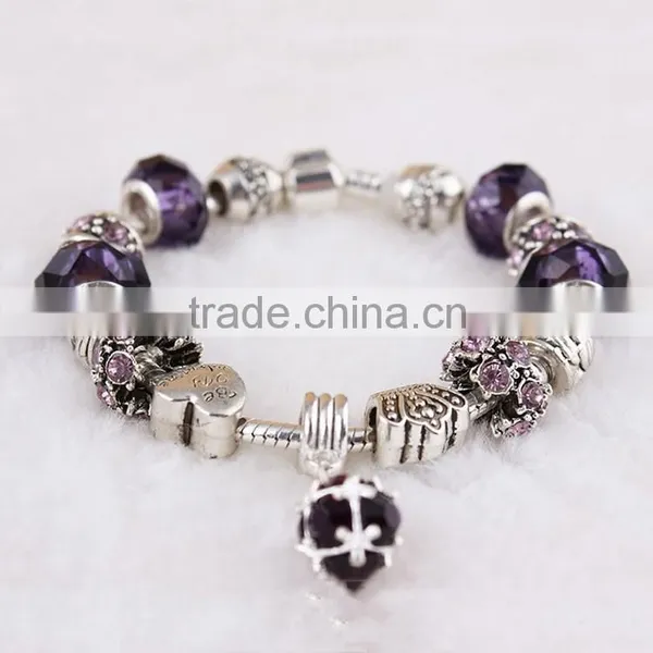 2015 Popular Wholesale Bracelet China Charm Silver Plated Glass Handmade Bead Bracelet photo-5