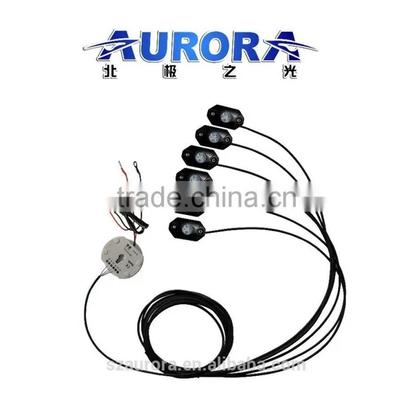 AURORA RGB Rock Lights With Electrical Wiring Controller Box photo-2