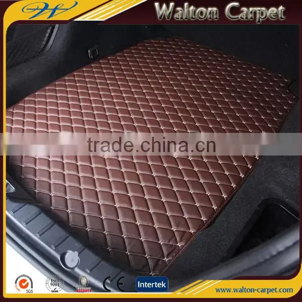 Interlocking Rhombic Pattern 3D Leather Durable Car Trunk Mat