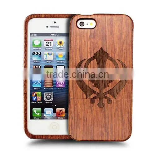 Good Hand Feeling Universal HOLY Engraving Real Rose Wood Two Parts Mobile Cover for Iphone 6 photo-4