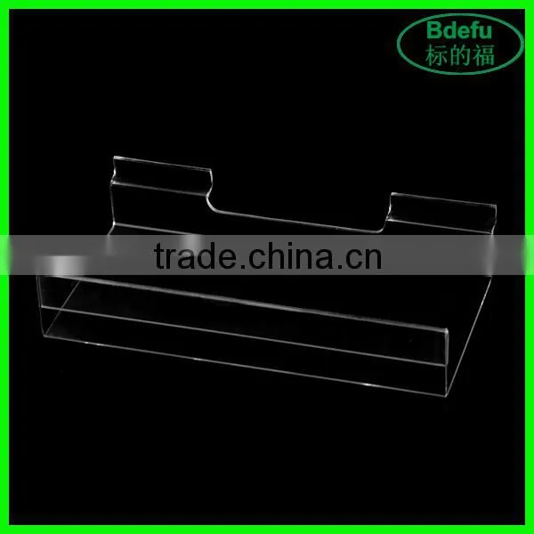 Wall Mounted Slat Wall Acrylic Display Stand Perspex Shoe Shelf