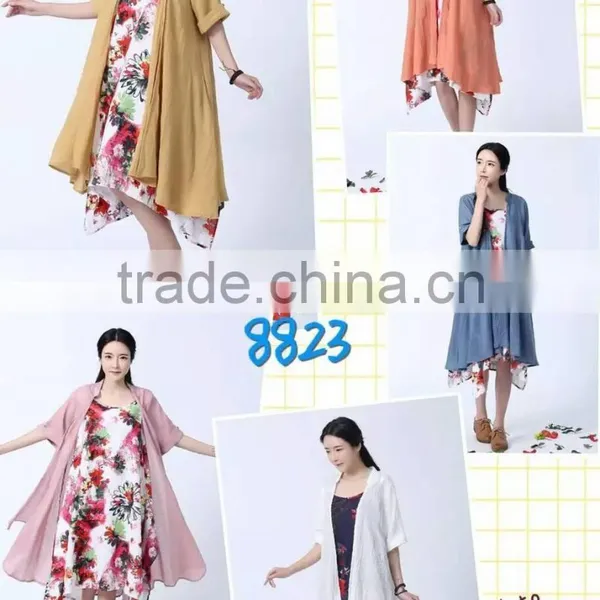 Summer Dress 100% Linen Latest Beach Dress photo-4