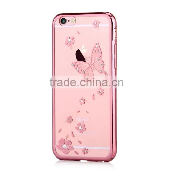 VOUNI Luxury Butterfly Bling PC Case for Iphone6s & 6s Plus,electroplating Mobile Phone Case photo-3