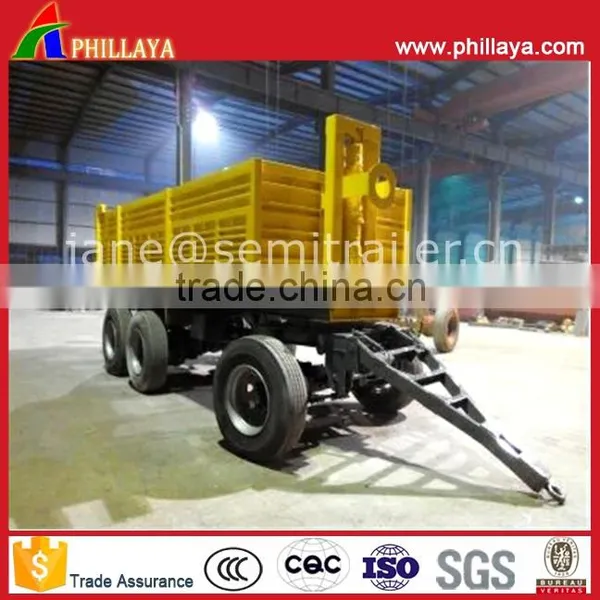 30 Tons Drawbar Full Type Dump Cargo Box Tipper Trailer With Draw Bar photo-3