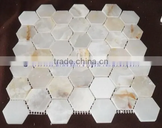 Pure Natural WHITE ONYX MOSAIC TILES COLLECTIONS photo-3