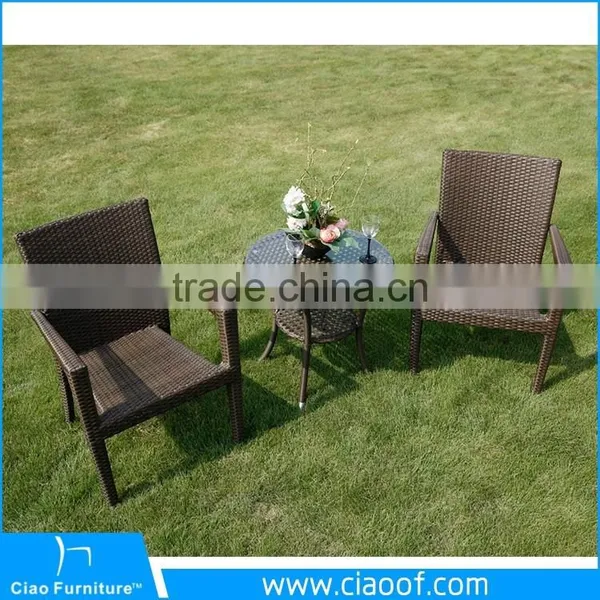 Synthetic Rattan 2 Seater Coffee Shop Cafe Rattan Furniture Wholesale photo-3