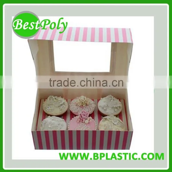 Custom Beautiful Cupcake Paper Box With Clear Window for Cupcake photo-2