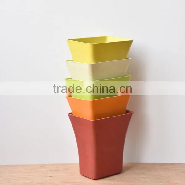Indoor Small Plant Fiber Biodegradable Rectangular Plastic Planters photo-2