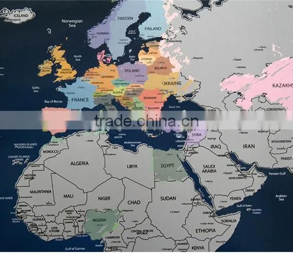 Personalized Scratch-off World Map Poster Travel Indigo Blue Travel Fashion Map photo-2