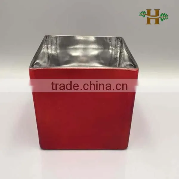 Chinese Factory Wholesale Price Red Small Square Vases photo-3