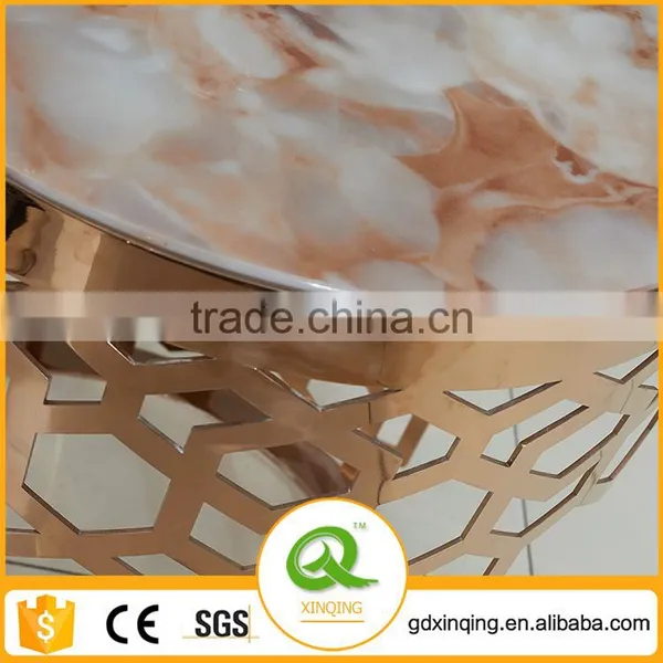 D403 Unique End Table Round Rose Gold Sofa Table photo-3