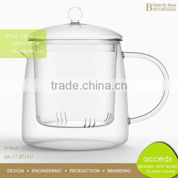 Dishwasher Safe Cheap Glass Coffee Pot With Tea Strainer photo-5