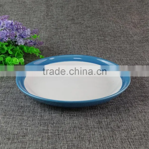 High Quality Cheap Colorful Round Porcelain Baking Pan Dish,yellow and Red and Blue photo-5