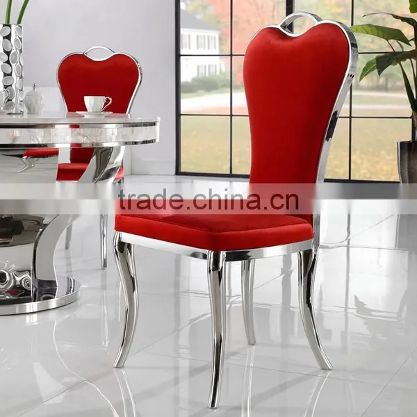 Red Velvet High Back Dining Chair for Banquet photo-4