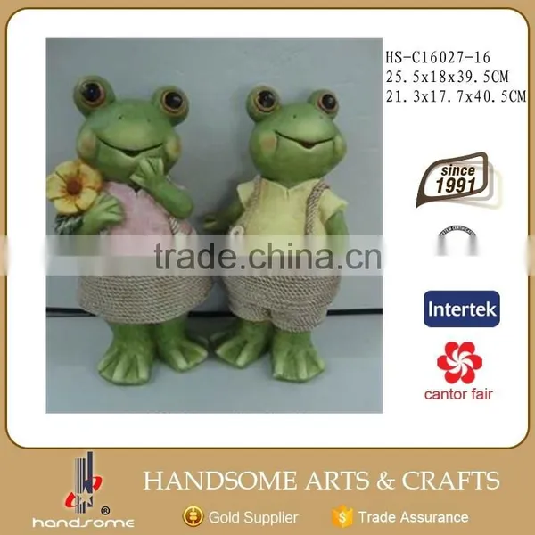 15.5 Inch Garden Decoration Resin Gift Lively Animal Sculpture Pair Cow Statue photo-4
