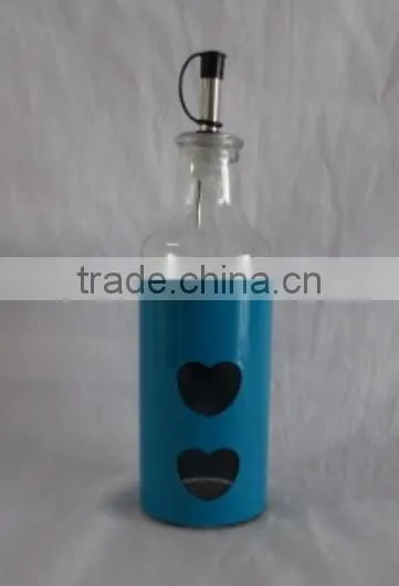 Colored Metal Coated Top Quality Oil Glass Bottle With Dispenser photo-4