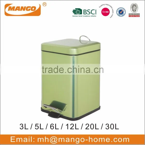 Metallic Colored Tin Metal Trash Can photo-4