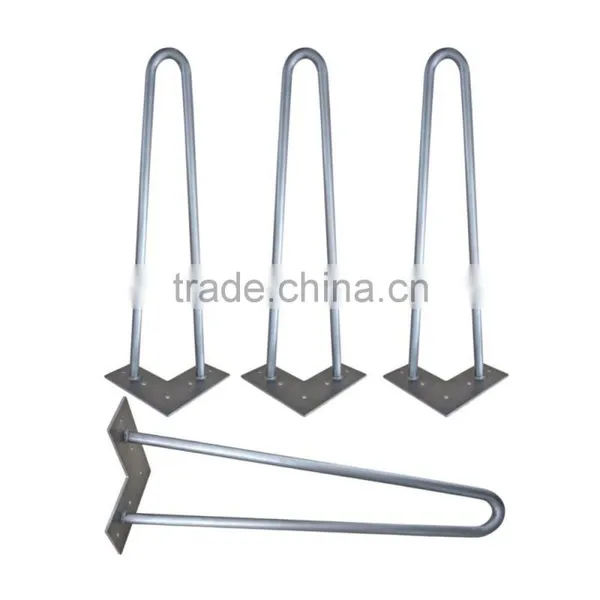 16 Inch Set of Four Steel Hairpin Table Legs for End Tables photo-5