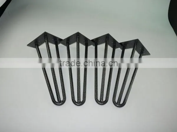 16 Inch Black Matt Powder Coated Iron Hairpin Leg for Coffee Table & End Table photo-3