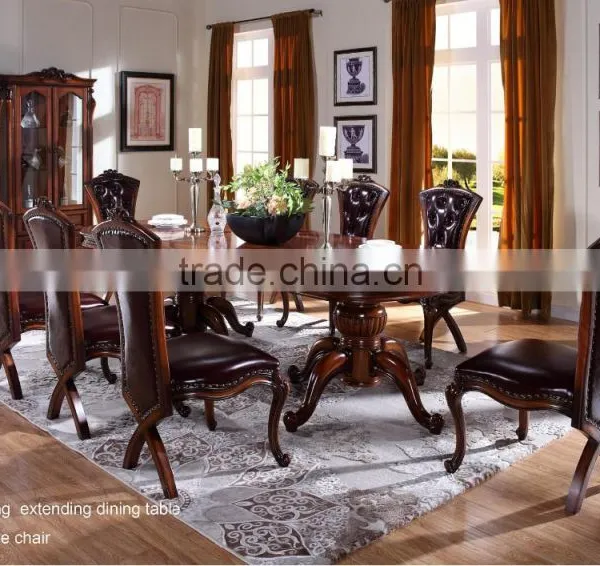 C6606 1.6M 6 Seater American Style Heavy-duty Long Dining Table and Chairs photo-3