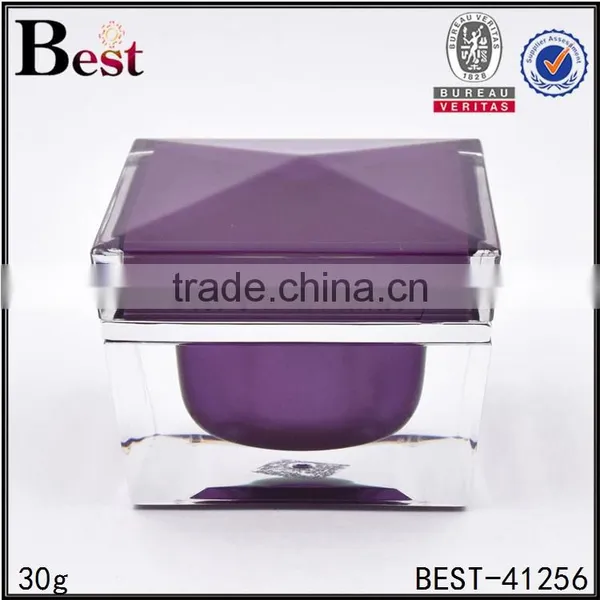 Square Acrylic Cosmetic Jar 50 ml Crystal Acrylic Jar for Face Cream photo-2