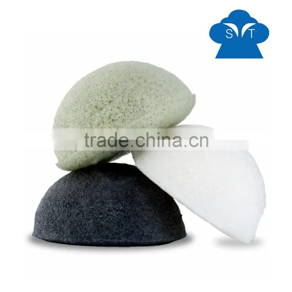 Black Bamboo Charcoal Konjac Sponge Cosmetic Facial Cleansing Sponge photo-3