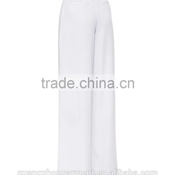 2015 Wholesale Women Office Slim Ladies Plain Color Pleated Loose High Waist Wide Leg Long Pants photo-4