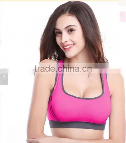 2017 New Style Blue Gym Bra Crossover Straps Back Mature Hot Sexy Women Sport Bra photo-4