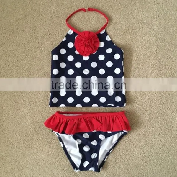 Blue and White Stripes One Piece Suit Baby Swimwear With a Bowknot photo-3