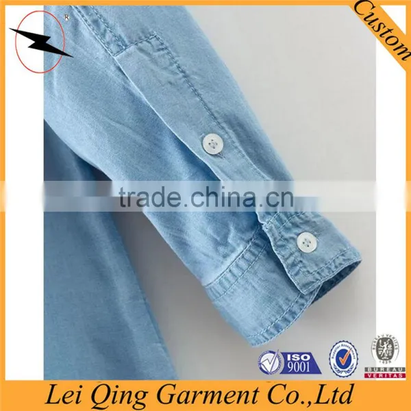 Hot Selling Beautiful Ladies New Design Top Quality Denim Women Plain Shirts photo-6